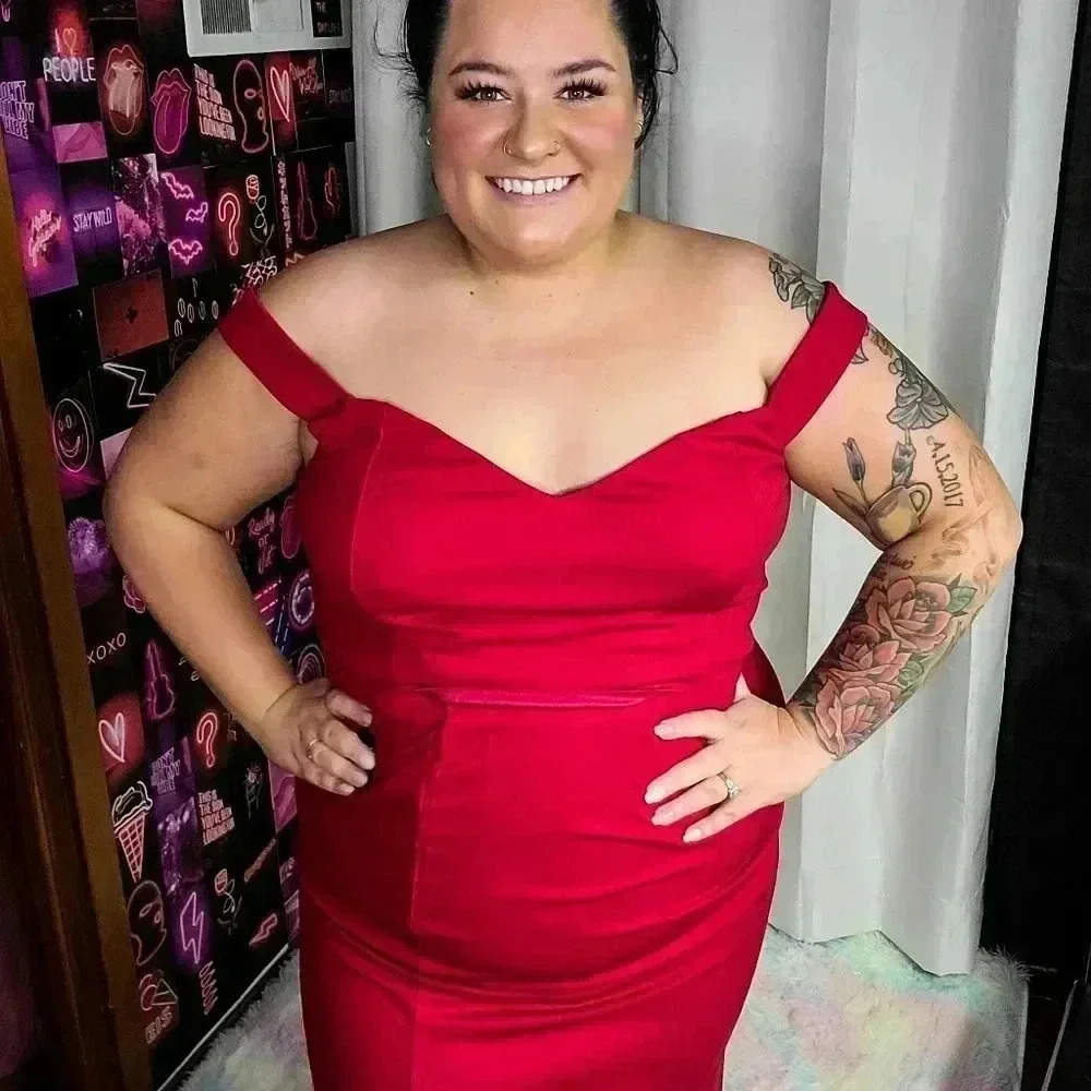 Plus Size Zip Back Crop Tank Top & Split Thigh Skirt Set
